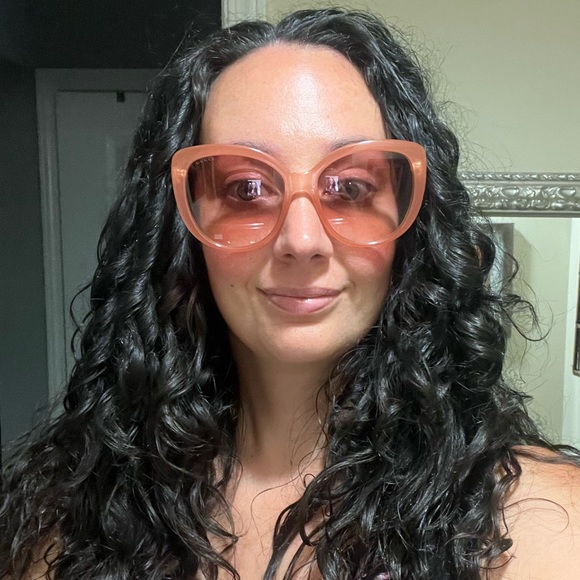 Authentic Gucci nude blush pink gradient sunglasses oversized round cat eye - Picture 17 of 17